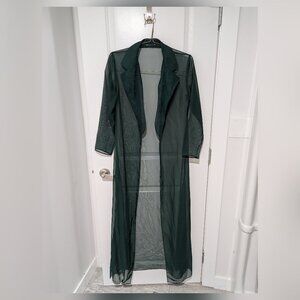 Sheer green chiffon cardigan medium